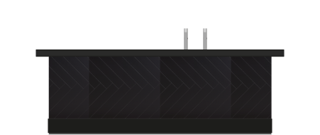 Zwarte bar met visgraat hout afwerking