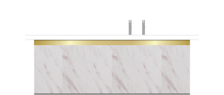 bar marmer Carrara wit goud