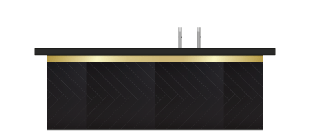 zwarte bar met goud accent