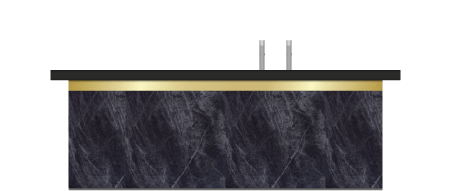 zwarte marmeren toog met goud