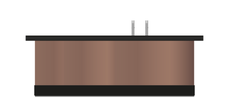 koperen toog met zwart toonblad