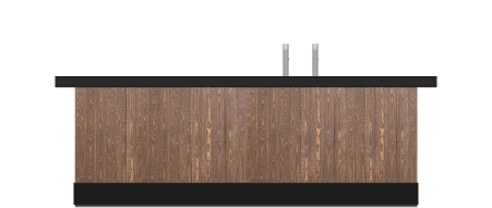 houten lodge bar met zwart