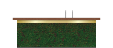 mos baar met gouden plint en bronzen toonblad