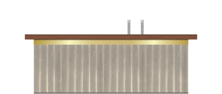 Cortensteel toog met velvet look en goud accent